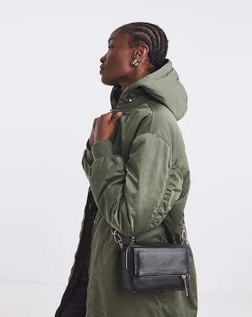 Olive Hooded Longline Bomber