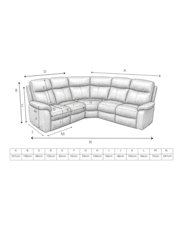 Aspire Kingsmere Leather Power Recliner Corner Sofa