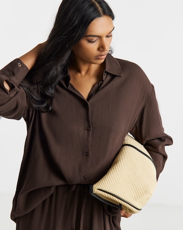 Chocolate Oversized Crinkle Shirt