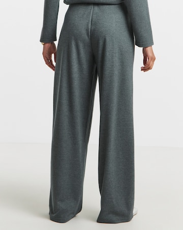 Charcoal Marl Ribbed Wide Leg Trousers