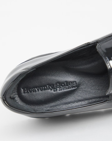 Heavenly Soles Rylee Low Wedge Slipper Cut Plain Loafer - Wide Fit (E)