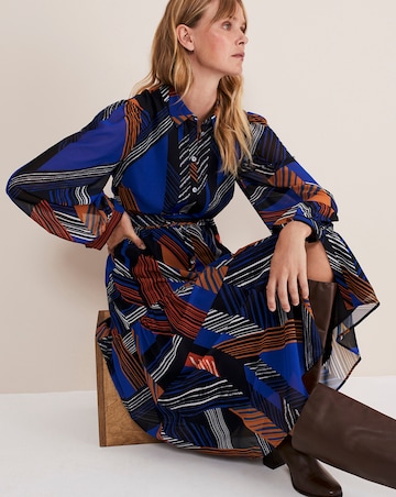 Phase Eight Chantilly Chiffon Shirt Dress With Tiered Hem