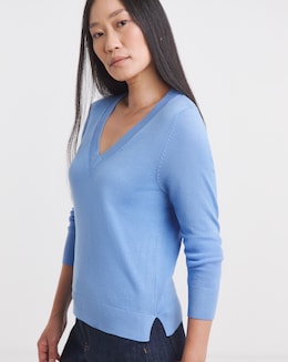 Eversoft Blue V Neck Jumper