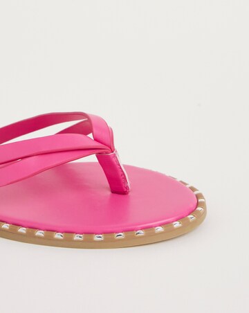 Poppy Two Strap Toe Post Classic Flat Sandals Extra Wide EEE Fit Simply Comfort