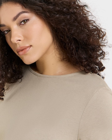 Black, Taupe & Pink 3 Pack Pure Cotton Short Sleeve Slash Neck Tops