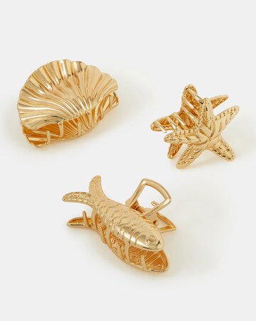 Accessorize 3-Pack Ocean Metal Claw Clips