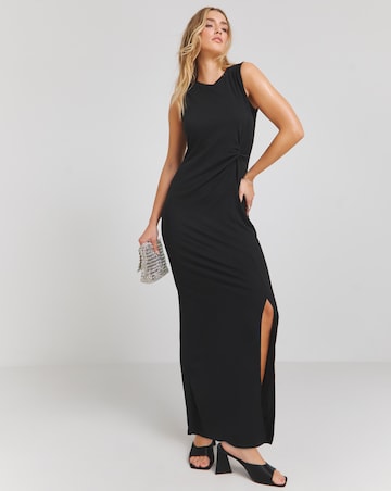 Simply Be Black Jersey Twist Front Maxi Dress