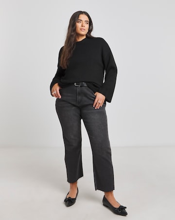 Simply Be Black Crew Neck Knitted Jumper