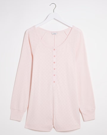 Pretty Secrets Cotton Pointelle Long Sleeve Romper