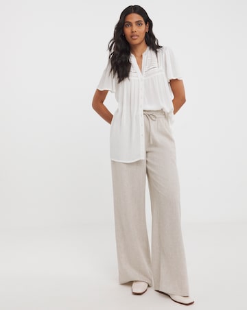 Crinkle Ladder Insert Blouse
