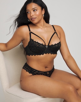 Simply Be Sexy Zebra Lace Underwire Quarter Padded Balcony Bra B-F