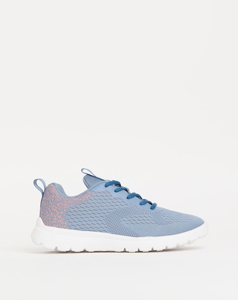 Cushion Walk Light Blue Lace Up Trainers- Extra Wide Fit (EEE)
