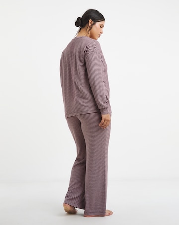 Pretty Secrets Soft Knit Stripe Lounge Set Pink Multi