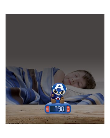 Captain America Night Light Alarm Clock