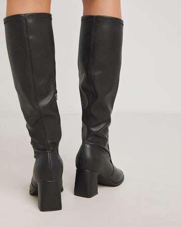 Chana Heeled Stretch Boots Wide E Fit Curvy Plus to Extra Curvy Plus Calf