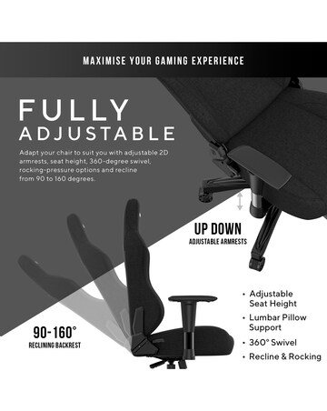 AndaSeat Phantom 3 Premium Gaming Chair - Black Fabric