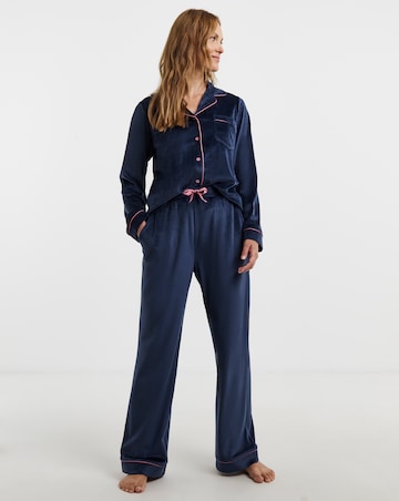 Pretty Secrets Velour Button Through Pyjama Set