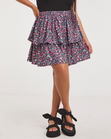 Simply Be Textured Jersey Tiered Skirt