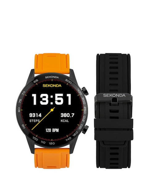Sekonda Active Plus 45mm Black Rubber Dual Strap Smart Watch