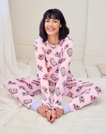 Chelsea Peers Classic Crew Neck Pyjama Set Perfect Match Print