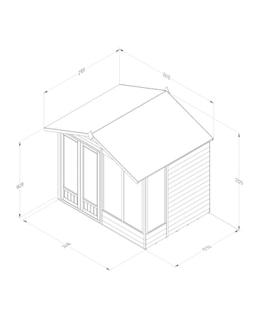 4LIFE Apex Summerhouse 8x6 - Double Door - 4 Window (Home Delivery)