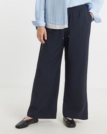 Simply Be Twill Drawstring Wide Leg Trousers