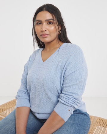 Tommy Hilfiger Mini Cables LS V-neck Sweater