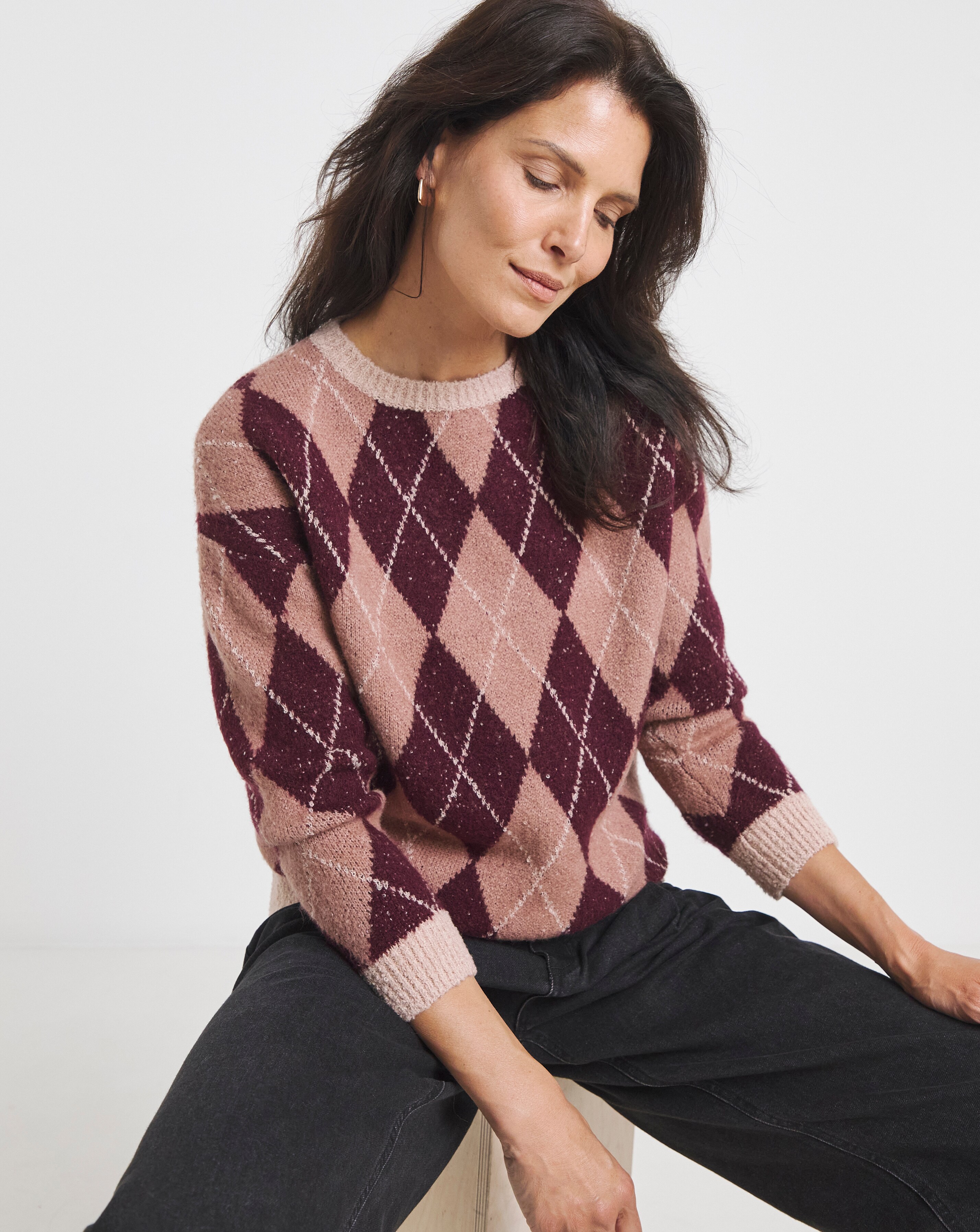 Pink Multi Argyle Jumper