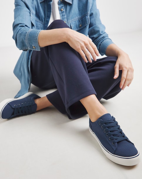 Ryder Lace Up Canvas Trainers - Wide Fit (E)
