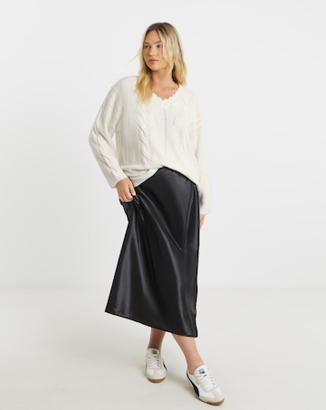 Simply Snug Ivory Scallop Edge Pointelle Jumper