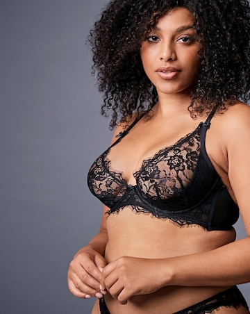 Figleaves Pulse Lace Underwired Plunge Bra B-G