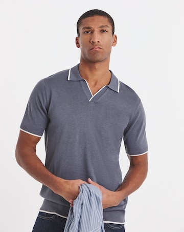 Tipped Knitted Short Sleeve Polo