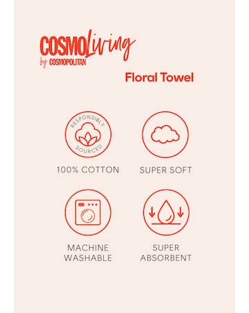 Cosmo Floral Cotton Pack of 2 Towels