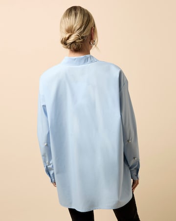 Little Mistress Blue Embellished Shirt
