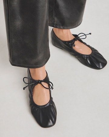 Sutton Ruched Cross Strap Ballerina - Extra Wide Fit (EEE)