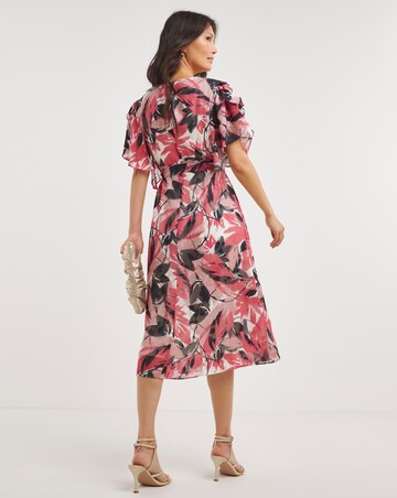 Joanna Hope Floral Petal Sleeve Dress