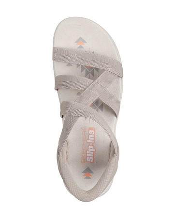 Skechers Taupe Reggae Stretch Flex Sandals - Wide Fit (E)