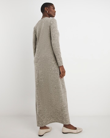 Crew Neck Long Sleeve Tie Waist Dress