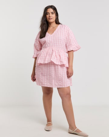 Native Youth Sleeveless Check Ruffle Midi Dress