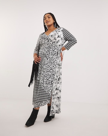Joe Browns Black/White Melissa Wrap Jersey Maxi Dress