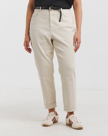 Simply Be Off White Loose Mom Jeans
