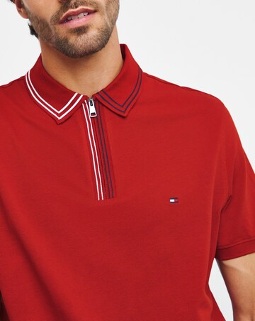 Tommy Hilfiger Dark Red Zip Neck Polo