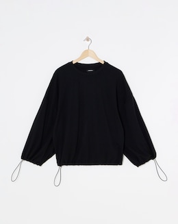 Black Toggle Detail Sweatshirt