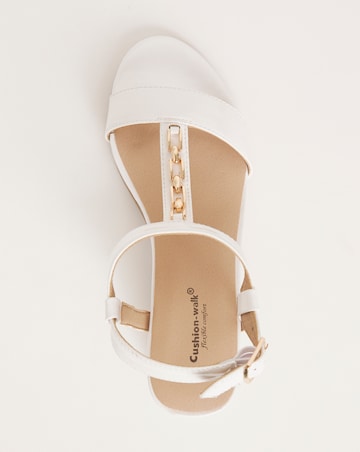 Cushion Walk T Bar Block Heeled Sandals EEE Fit