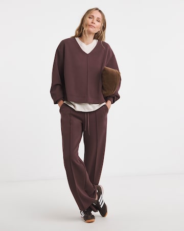 Anthology V Neck Sweatshirt With Satin Trims