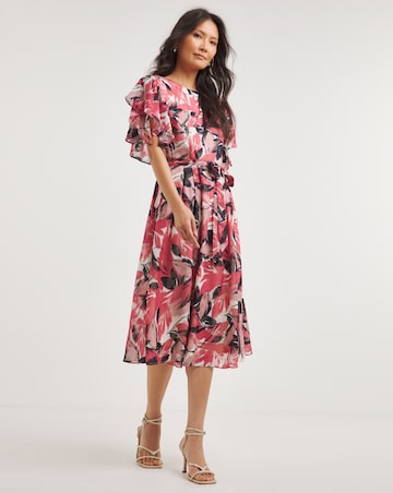 Joanna Hope Floral Petal Sleeve Dress