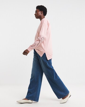 Blush Broderie Sleeve Sweatshirt