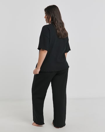 Black Brushed Waffle Lounge Set