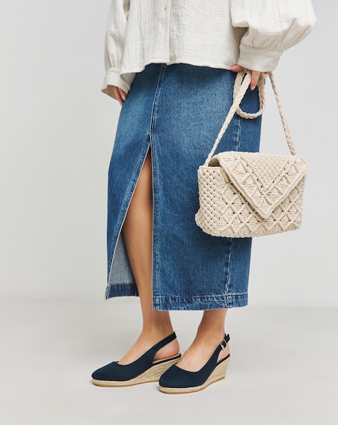 Miami Wedge Espadrille Slingback Sandals - Wide Fit (E)