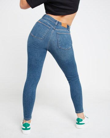 Chloe Mid Blue High Waist Distressed Skinny Jeans